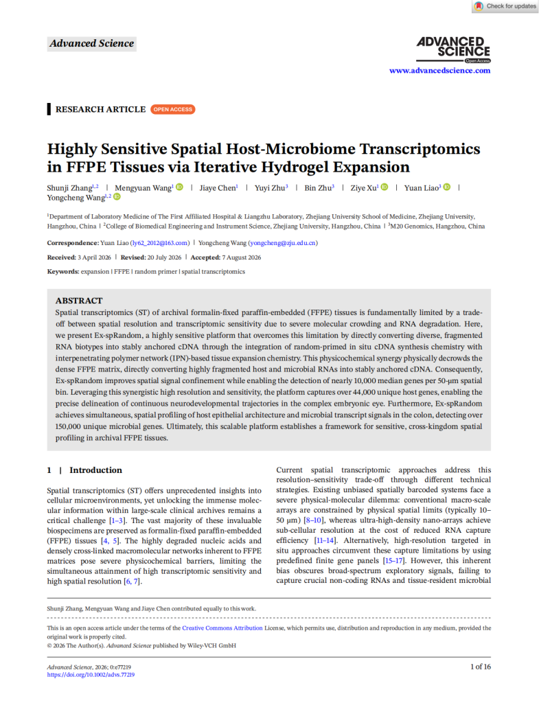 Highly sensitive spatial host-microbiome transcriptomics in FFPE tissues via iterative hydrogel expansion